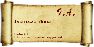 Ivanicza Anna névjegykártya